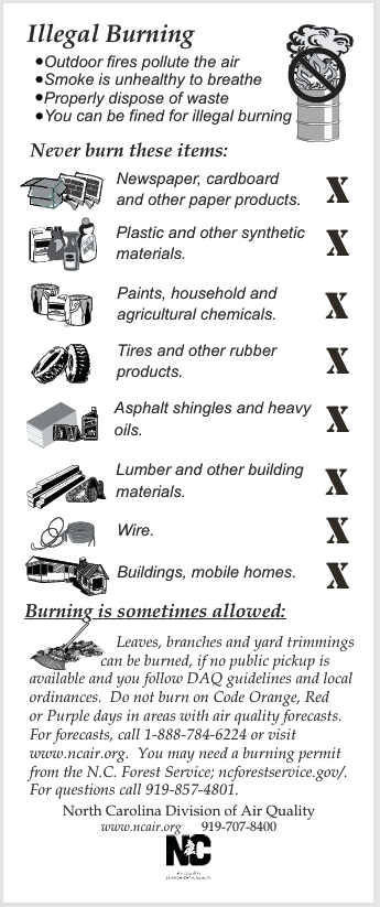 NCDEQillegal burning